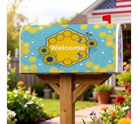 Coperture magnetiche per cassette postali a forma di girasole, copertura per cassetta della posta gialla a nido d'ape primaverile, per decorazione da giardino e cortile, 53 x 64 cm