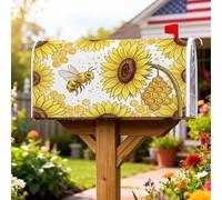 Coperture magnetiche per cassette postali a forma di girasole, copertura per cassetta postale estiva a nido d'ape, per decorazioni esterne, 45,7 x 53,7 cm
