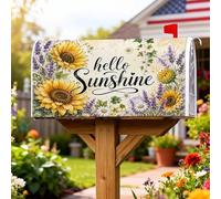 Coperture magnetiche per cassette postali a forma di girasole, protezione per cassetta postale in stile rustico primaverile lavanda crisantemo giallo primavera protezione per la decorazione esterna