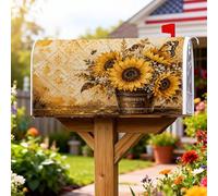 Coperture magnetiche per cassette postali a forma di girasole, rustiche, con farfalla, ape, estive, gialle, decorazioni per la porta d'ingresso, 45,7 x 53,7 cm