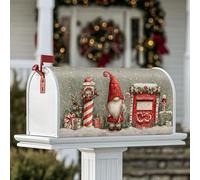 Coperture magnetiche per cassette postali a forma di gnomo, con bastoncini di zucchero natalizi e decorazioni per esterni, 45 x 53 cm