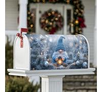 Coperture magnetiche per cassette postali a forma di gnomo, con lanterna invernale e fiocchi di neve, per esterni, decorazione per portico anteriore, 53 x 64 cm