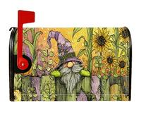 Coperture magnetiche per cassette postali a forma di gnomo, fantasiose decorazioni rustiche con girasoli gialli, per decorare il giardino e il patio, 53 x 65 cm