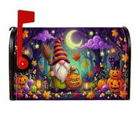 Coperture magnetiche per cassette postali a forma di gnomo, fantasiose zucche festive, gatto, Halloween, viola, per esterni, decorazione da giardino, cortile, 45,7 x 53,3 cm