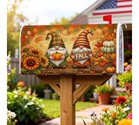 Coperture magnetiche per cassette postali a forma di gnomo, rustiche, girasole, zucche, autunnali, arancioni, protezione per la posta per decorazioni esterne, 53 x 64 cm