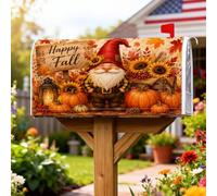 Coperture magnetiche per cassette postali a forma di gnomo, rustiche, zucche, girasole, autunno, arancione, decorazione per porta d'ingresso, 45,7 x 53,7 cm