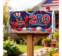 Coperture magnetiche per cassette postali a forma di granchio, decorazione patriottica nautica con stella marina, conchiglia, giorno dell'indipendenza, rosso, decorazione per la casa e il giardino, 53