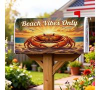 Coperture magnetiche per cassette postali a forma di granchio, tropicale, casual, tramonto, spiaggia, estate, arancione, decorazioni per esterni, 45,7 x 53,3 cm