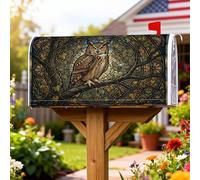 Coperture magnetiche per cassette postali a forma di gufo, con rami rustici, foglie autunnali, copertura decorativa per cassetta postale per casa e giardino, 53 x 64 cm