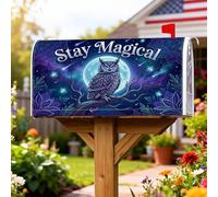Coperture magnetiche per cassette postali a forma di gufo, fantasioso ramo di luna mistica per Halloween, decorazione per porta d'ingresso, 45 x 53 cm