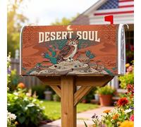 Coperture magnetiche per cassette postali a forma di gufo, in ceramica rustica bohémien con cactus autunnali, copertura per cassetta postale per le vacanze, per esterni, decorazione da cortile, 45,7 x