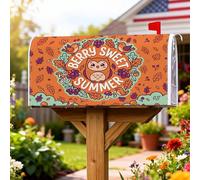 Coperture magnetiche per cassette postali a forma di gufo, protezione per cassetta postale estiva con foglie di bacche estive, protezione per la decorazione di giardino e patio, 45 x 53 cm