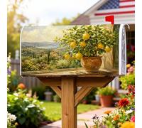 Coperture magnetiche per cassette postali a forma di limone, copertura per cassetta postale in ceramica rustica per piante di campagna, colore giallo, decorazione per esterni, 53 x 64 cm