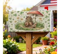 Coperture magnetiche per cassette postali a forma di lumaca, decorazione per cassetta delle lettere di casa a forma di fungo verde primaverile, decorazione per porta d'ingresso, 45,7 x 53,3 cm