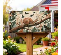 Coperture magnetiche per cassette postali a forma di lumaca, stile rustico, con foglie e farfalle, colore verde primavera, per decorare il giardino e il patio, 45,7 x 53,3 cm
