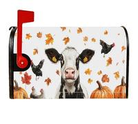 Coperture magnetiche per cassette postali a forma di mucca, copertura decorativa per cassetta postale rustica con zucca, pollo autunnale, arancione, decorazione per prato, 53 x 64 cm