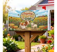Coperture magnetiche per cassette postali a forma di mucca, copertura per cassetta postale rustica con pecore e polli, per esterni, giardino, cortile, decorazione da 53 x 65,5 cm