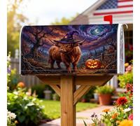 Coperture magnetiche per cassette postali a forma di mucca, fantasiose zucche rustiche, cappello da strega, per Halloween, arancione, per decorazioni per casa e giardino, 45,7 x 53,3 cm