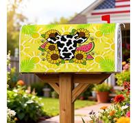Coperture magnetiche per cassette postali a forma di mucca, giocoso girasole anguria estate gialla pelle per la decorazione del cortile anteriore 53 x 64 cm