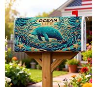 Coperture magnetiche per cassette postali a forma di mucca marina, alghe marine, stelle marine, estate, foglia di tè, decorazione per esterni, 45,7 x 53,7 cm