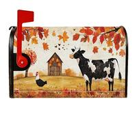 Coperture magnetiche per cassette postali a forma di mucca, rustiche fattoria gallina fienile autunno arancione per le vacanze copertura per la decorazione esterna del cortile 45,7 x 53,7 cm