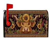 Coperture magnetiche per cassette postali a forma di mucca, rustiche fattoria girasole uva autunno giallo decorazioni per la casa e il giardino 53 x 65,5 cm