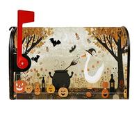 Coperture magnetiche per cassette postali a forma di oca, calderone rustico di zucca di Halloween, copertura per cassetta delle lettere arancione, decorazione per esterni, giardino, cortile, 53 x 64