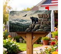 Coperture magnetiche per cassette postali a forma di orso, copertura per cassetta della posta con montagne rustiche con aquila naturale, per decorazione portico anteriore, 45,7 x 53,7 cm
