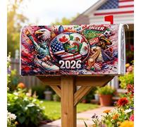 Coperture magnetiche per cassette postali a forma di pallone da calcio, statua della libertà con aquila estiva rossa, decorazione per cortile, 53 x 64 cm