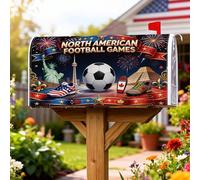 Coperture magnetiche per cassette postali a forma di pallone da calcio, statua della libertà patriottica festiva, Toronto Tower Summer Red Holiday per decorazioni da giardino per esterni, 53 x 64 cm