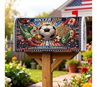 Coperture magnetiche per cassette postali a forma di pallone da calcio, trofeo della statua patriottica della libertà, estiva, rossa, protezione per cassetta postale per giardino, cortile, decorazione