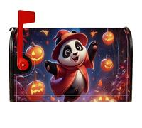 Coperture magnetiche per cassette postali a forma di panda, con zucche fantasiose di Halloween, copertura per cassetta delle lettere arancione, decorazione per porta d'ingresso, 45 x 53 cm