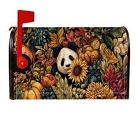 Coperture magnetiche per cassette postali a forma di panda, copertura per cassetta postale autunnale rustica con girasole e zucca arancione, decorazione per portico anteriore, 53 x 65,5 cm