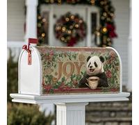 Coperture magnetiche per cassette postali a forma di panda, decorazione per cassetta postale con agrifoglio verde per esterni, giardino, cortile, 45,7 x 53,3 cm