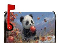 Coperture magnetiche per cassette postali a forma di panda, fantasiose e giocose con frutta, farfalla autunnale, colore nero, decorazione per porta d'ingresso, 45 x 53 cm