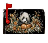 Coperture magnetiche per cassette postali a forma di panda, fantasiosi fiori di zucca ispirati alla natura, copertura per cassetta delle lettere arancione autunnale, per decorazione esterna da cortile