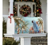 Coperture magnetiche per cassette postali a forma di pappagallo, palme natalizie e festive, regalo di Natale, blu, protezione per la decorazione della porta d'ingresso, 53 x 64 cm
