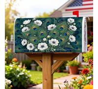 Coperture magnetiche per cassette postali a forma di pavone, copertura decorativa per cassetta postale verde floreale ispirata alla natura, per decorazioni da giardino e esterni, 45,7 x 53,7 cm