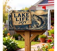 Coperture magnetiche per cassette postali a forma di pesce, copertura per cassetta postale rustica all'aperto con sole sul lago estate blu copertura per la decorazione esterna del cortile 45,7 x 53,3