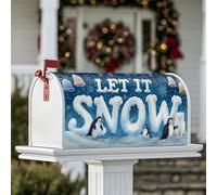 Coperture magnetiche per cassette postali a forma di pinguino, copertura per cassetta della posta con orso polare e neve invernale, per decorazione della porta d'ingresso, 53 x 64 cm