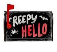 Coperture magnetiche per cassette postali a forma di pipistrello, motivo ragno raccapricciante, per Halloween, colore nero, protezione per la casa e il giardino, 45,7 x 53,3 cm