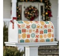 Coperture magnetiche per cassette postali a forma di polipo, conchiglia estiva con stella marina nautica estiva turchese stagionale copertura per cassetta delle lettere per esterni decorazione da