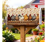 Coperture magnetiche per cassette postali a forma di polli, cestino rustico con foglie di fattoria, colore marrone, per decorazione del portico anteriore, 53 x 64 cm