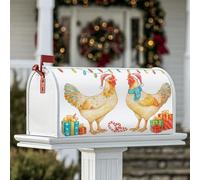 Coperture magnetiche per cassette postali a forma di polli, con luci natalizie, idea regalo, colore giallo, per decorazione del portico anteriore, 45,7 x 53,7 cm