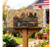 Coperture magnetiche per cassette postali a forma di polli, rustiche per casale di fattoria, annaffiatoio marrone, decorazioni per la casa e il giardino, 53 x 64 cm