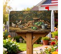 Coperture magnetiche per cassette postali a forma di polli, rustiche per casale e cavoli, copertura per cassetta postale verde autunnale per decorazione da giardino e cortile, 45,7 x 53,3 cm