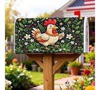 Coperture magnetiche per cassette postali a forma di pollo, rustiche margherite foglie primaverili verdi per le vacanze, per decorazioni per casa e giardino, 53 x 65,5 cm