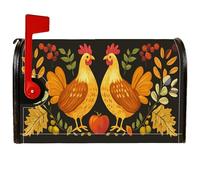 Coperture magnetiche per cassette postali a forma di pollo, rustiche per casa, frutta, foglie, autunnali, arancioni, per esterni, decorazione da cortile, 45,7 x 53,7 cm