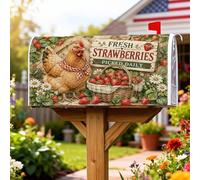 Coperture magnetiche per cassette postali a forma di pollo, rustiche per cestino delle fragole, copertura estiva per cassetta postale per le vacanze, per la decorazione del cortile anteriore, 45,7 x