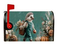 Coperture magnetiche per cassette postali a forma di riccio, autunnali rustiche con zucche e fiori autunnali, protezione per la posta per decorazioni esterne, 45 x 53 cm